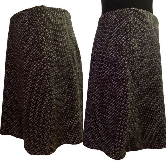 Ann Taylor Loft Diamond Pull On Black Skirt Size Small - Picture 3 of 12